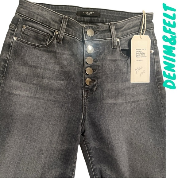 Fidelity Denim Malibu Button Fly | Color: Iron Grey | NEW/NWT!!🩶👖 - Picture 2 of 9